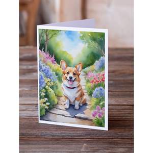 Corgi Spring PATH การ์ดอวยพร A7แปลกๆ, การ์ดเปล่า8ใบพร้อม5x7ขนาดซองจดหมาย - Product Image 2