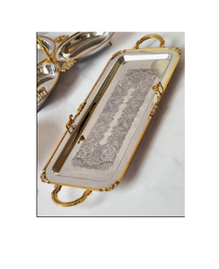 Nouvelle arrivée Plateaux élégants pour la décoration de la table à manger Plateaux en aluminium au meilleur prix pour servir des collations Plateaux décoratifs en vogue - Product Image 5