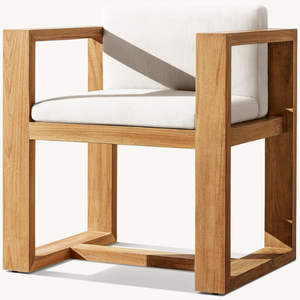 Fauteuil individuel pour s'asseoir en extérieur et profiter du paysage. Chaise en teck massif au style moderne. - Product Image 4