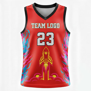 Maillot de basket unisexe respirant, anti-humidité, protection UV, 100% polyester, manches courtes, logo personnalisé sur le devant - Product Image 1