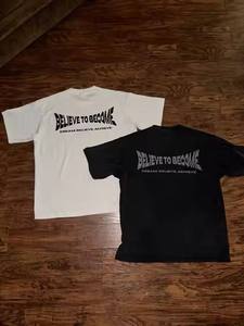 เสื้อยืดคอกว้างผู้ชาย คุณภาพสูง ผลิตตามสั่ง OEM MOQ ต่ำ น้ำหนัก 180gsm ผ้าถัก 100% คอตตอน แบรนด์สั่งทำได้ ไซส์ใหญ่พิเศษ ทรงโอเวอร์ไซส์ ผ้าไม่ยับ ระบายอากาศได้ดี - Product Image 2