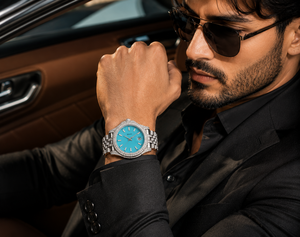 Reloj de Lujo con Esfera Azul y Diamantes, Moda Premium - Product Image 2