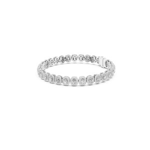 Bracelet en diamant moissanite de qualité supérieure avec or blanc 14 carats et pierres rondes pour une brillance maximale, prix d'exportation - Product Image 1