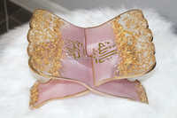 Badge et emblème ronds en résine écologique, motif pétale or rose, avec découpage arabe rose décoratif pour la mode et la décoration intérieure
