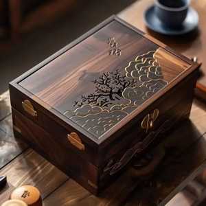 Handmade Black Bone Inlay Floral Vine Jewelry <b>Box</b> Rectangular Wooden <b>Keepsake</b> Chest Luxury Mother of Pearl Style Storage Case - Product Image 5