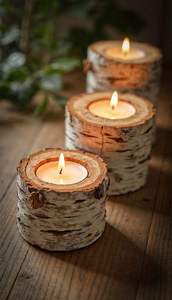 Rustic Wooden Pillar <b>Candle</b> Holder With Black Metal Top <b>Small</b> Size For Tabletop Dining Room And Living Room Decor - Product Image 6