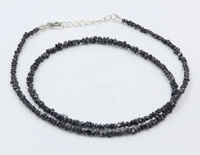 Collier de perles de diamant noir brut AAA non taillées, perles de pierre non taillées 3mm, brins de 15 pouces, perles de pierre non taillées uniques