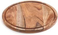 Support à gâteau rond de style moderne en bois d'acacia de 10 pouces de diamètre, avec couvercle en dôme et pied en acrylique, fabriqué en Inde