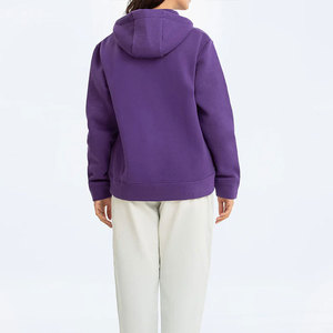 Women's Heavyweight Cotton Fleece Zip-Up Hoodie Long Sleeve French Terry Casual Style Drawstring Hooded Zip-Up Hoodie - Product Image 5