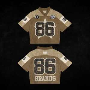 High Quality Oversize T-<b>Shirt</b> Football V Neck Streetwear Custom Soccer Jersey Boxy t <b>Shirts</b> Cropped Men Mesh Football Jersey - Product Image 6