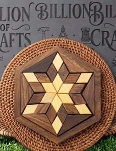 กระดานปริศนาไม้รูปดาว เกมปริศนาแบบนูน ของเล่นตั้งโต๊ะ DIY กล่องของขวัญงานฝีมือ - Product Image 4