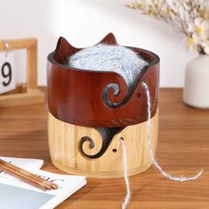 Custom Wooden Yarn Bowl Smooth Finish Yarn Holder For Knitting Crochet <b>Wool</b> Thread And <b>Craft</b> Projects - Product Image 2