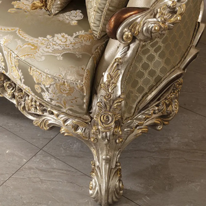 Juego de Sofás de Lujo Turcos para Sala de Estar, Diseño Francés, Madera de Caoba Sólida, Tallados a Mano, Tapizados - Product Image 6