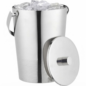 Cubo de Hielo de Acero Inoxidable de Doble Pared con Aislamiento, con Tapa y Asa, Cubo de Hielo de Metal Martillado para Suministros de Hotel, Venta al por Mayor - Product Image 3