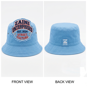 Premium 260 GSM Cotton Twill Solid Color Casual Beach Bucket <b>Hat</b> <b>Light</b> Blue Custom 3D Embroidery Applique PVC Rubber Logo - Product Image 1