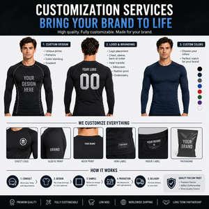 Custom Short Sleeve Rash Guard <b>Compression</b> Shirt Men Summer Quick Dry Breathable 4 Way Stretch MMA BJJ Gym Training OEM ODM - Product Image 4