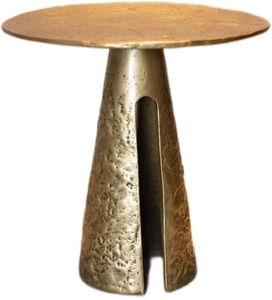 Table console en laiton en forme de feuille de lotus, faite à la main, style asiatique, base trépied, meubles de salon - Product Image 4