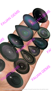 Factory Price Natural Flashy Water <b>Drop</b> Shaped <b>Rainbow</b> Obsidian Crystal Teardrops Wholesale All Shape Jewelry Making FAIJAN GEMS - Product Image 3