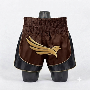Shorts de Muay Thai en satin de haute qualité, design ailes dorées, shorts de boxe professionnels pour le ring - Product Image 3