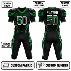 Maillot de football américain personnalisé pour homme adulte, impression par sublimation, polyester anti-humidité, col en V, manches courtes, numéro d'équipe 50 - Product Image 2
