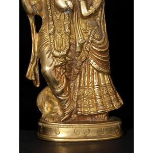 8 pouces en laiton fait à la main Radha Krishna idole article de décoration pour la maison pour les cadeaux fabriqués en Inde - Product Image 1