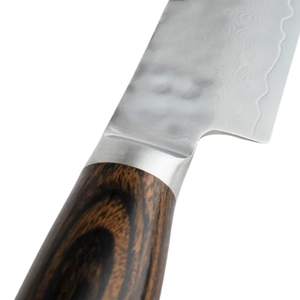 Cuchillo para carne de acero de Damasco, hoja afilada martillada con mango de madera para cortar carne de res, para mesa, restaurante y cocina - Product Image 5