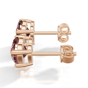 Heerani Jewels Natural Garnet 925 Sterling Silver Classic <b>Stud</b> Vermeil <b>Rose</b> <b>Gold</b> Unisex Engagement Wedding <b>Earrings</b> - Product Image 3