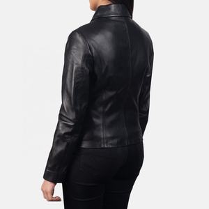 Chaqueta de bombardero de cuero genuino para mujer con logotipo personalizado, ropa de calle de moda, abrigos teñidos lisos transpirables para mujer - Product Image 2