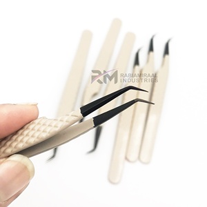 Pinzas para Pestañas RMI Super May de la Mejor Calidad, Punta Plateada, Ángulo de 90/45 Grados, Acero Inoxidable de Precisión - Product Image 2