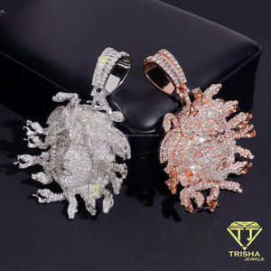 จี้ห้อยคอแบบ Iced Out ประดับเพชรโมอิสซาไนต์ เงินแท้ 925 เครื่องประดับฮิปฮอปสุดหรู - Product Image 1