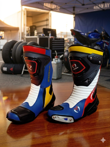 Bottes de moto pour homme et femme, mi-mollet, en PU, fermeture éclair, résistantes à l'abrasion, semelle en caoutchouc, couleur unie, style motard - Product Image 5