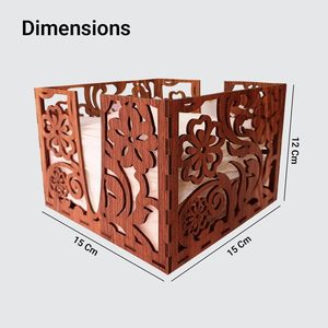 Boîte à mouchoirs décorative carrée en bois de pin fait main moderne pour salle de bain Blossom Craft India - Product Image 2