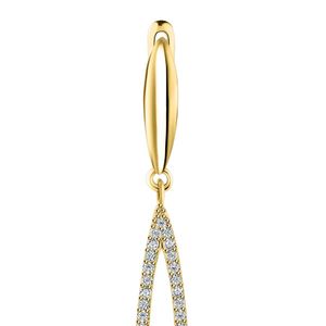 Boucles d'oreilles pendantes en cristal doré avec motif de lierre découpé, longues ovales et breloque feuille ronde, bijoux élégants pour femme, cadeau de fête - Product Image 3