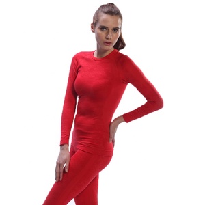 Ropa Interior Térmica de Invierno para Mujer, de Poliéster y Elastano, Cuello Redondo, Lavable a Máquina, Sin Costuras, en Oferta - Product Image 1
