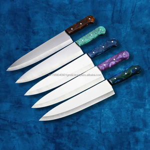 Couteau de chef professionnel fait main en acier inoxydable, lame tranchante comme un rasoir, manche en bois de rose, ambidextre, finition polie haute brillance, couteau de cuisine - Product Image 6