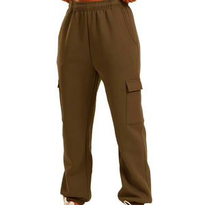 Pantalones Deportivos Casuales de Diseño Personalizado, Elegantes y de Calidad Premium para Uso Diario, con Bolsillos, en Tela de Felpa para Mujer - Product Image 1