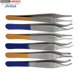 Set 6 Adson Dressing Tissue Brown Forceps 4.75 Inch Straight Curved Premium Quality Stainless Steel Manual <b>Surgical</b> <b>Instruments</b> - Product Image 4