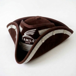 Chapeau de cowboy français en feutre de laine de haute qualité, dernier design, pour hommes, noir, tricorne, chapeau triangulaire, chapeau de garde d'honneur, chapeau Napoléon - Product Image 3