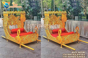 Palanquín de Madera Estilo Boda del Sur de la India, Moderno, Ligero, Color y Diseño Personalizables, Madera Tratada, Doli para Novios - Product Image 2