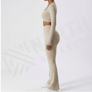 Conjunto Deportivo de Yoga de Tres Piezas Personalizado al por Mayor, Ropa Deportiva para Gimnasio, Ropa Deportiva para Mujer, Traje Deportivo, Ropa Activa - Product Image 3