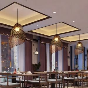 Lámpara de techo de ratán en espiral, lámparas colgantes marrones más vendidas para habitación de niños, luces de dormitorio infantil - Product Image 6