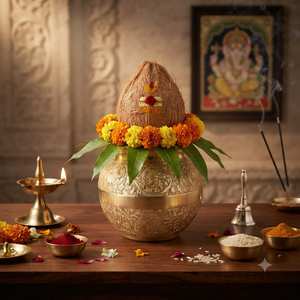 Pot en laiton de qualité supérieure, Kalash Lota, fait main, pour la Pooja hindoue, décoration de temple religieux, cadeau de mariage, récipient à eau pour la maison, culte indien - Product Image 5