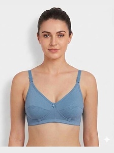Sujetador sin aros para mujer, cómodo para el día a día, transpirable, copa 3/4, tirantes ajustables, color liso, sin forro, cierre trasero, de algodón. - Product Image 4