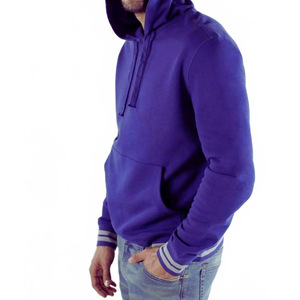 Sudadera con Capucha Varsity 100% Poliéster Forro Polar con Ribetes Acanalados, Logotipo Frontal, Diseño Liso, Manga Larga, Bolsillo Bordado para Hombre - Invierno - Product Image 4