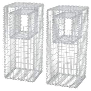 2 paniers/grosses jardinières en gabion d'acier 50x50x120 cm – Pots et jardinières à fleurs - Product Image 2