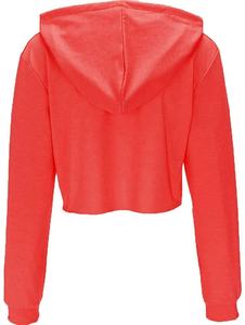 เสื้อครอปแขนยาวสำหรับผู้หญิง,เสื้อมีฮู้ดผ้าฝ้าย100% โพลีเอสเตอร์ทรงสั้นสำหรับผู้หญิง - Product Image 5