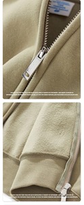 เสื้อฮู้ดซิปโอเวอร์ไซส์ สีพื้น ผ้าฝ้ายฟลีซ สวมใส่สบายๆ สำหรับฤดูใบไม้ร่วง ทรงปกติ แขนยาว มีกระเป๋า - Product Image 5