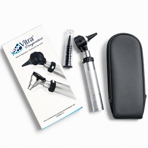 Otoscope à fibre optique COMBIVIEW pour adultes/enfants, embouts réutilisables, construction métallique, éclairage haute intensité, ORL - Product Image 1