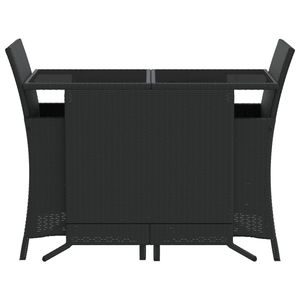 Set da bistrot in Poly Rattan nero 3 pezzi con cuscini Set da giardino - Product Image 4