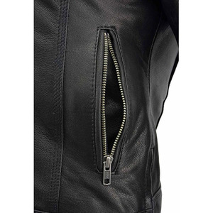SAMROZ SPORTS Chaqueta de Motociclista de Cuero para Mujer, Estilo Scooter, Deportiva y Elegante - Product Image 4